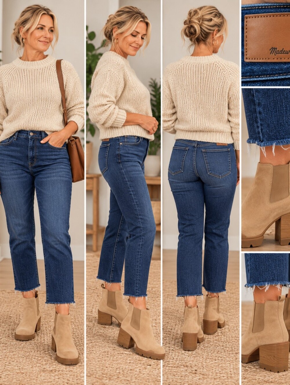 Madewell The Slim Boyjean Size 28 Dark Wash Cropped Raw Fray Hem Jeans